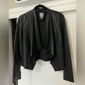 Leather drape collar jacket/blazer